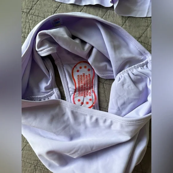 NWT Rad Swimwear Saidee Lilac Smocked Peplum Tankini Bathing Suit Top M Bottom L - Picture 12 of 15